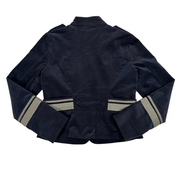 Sundance Velveteen Furlough Jacket Velvet Military Blazer Blue Womens 6 RARE - Picture 10 of 12